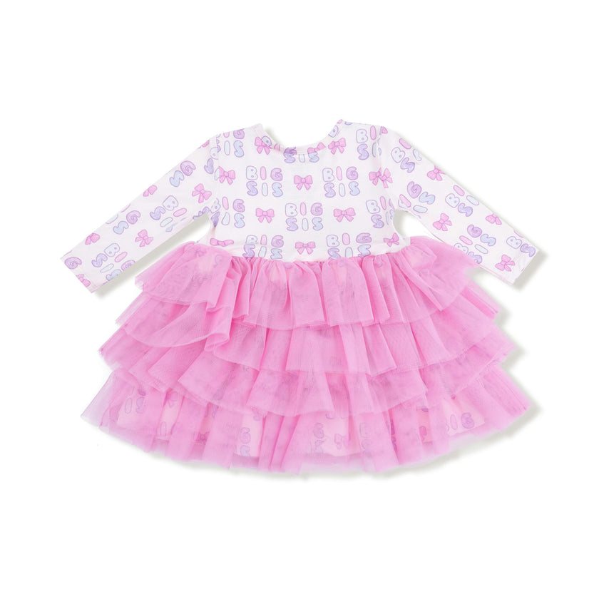 Big Sis - Long Sleeve Layered Tulle Dress