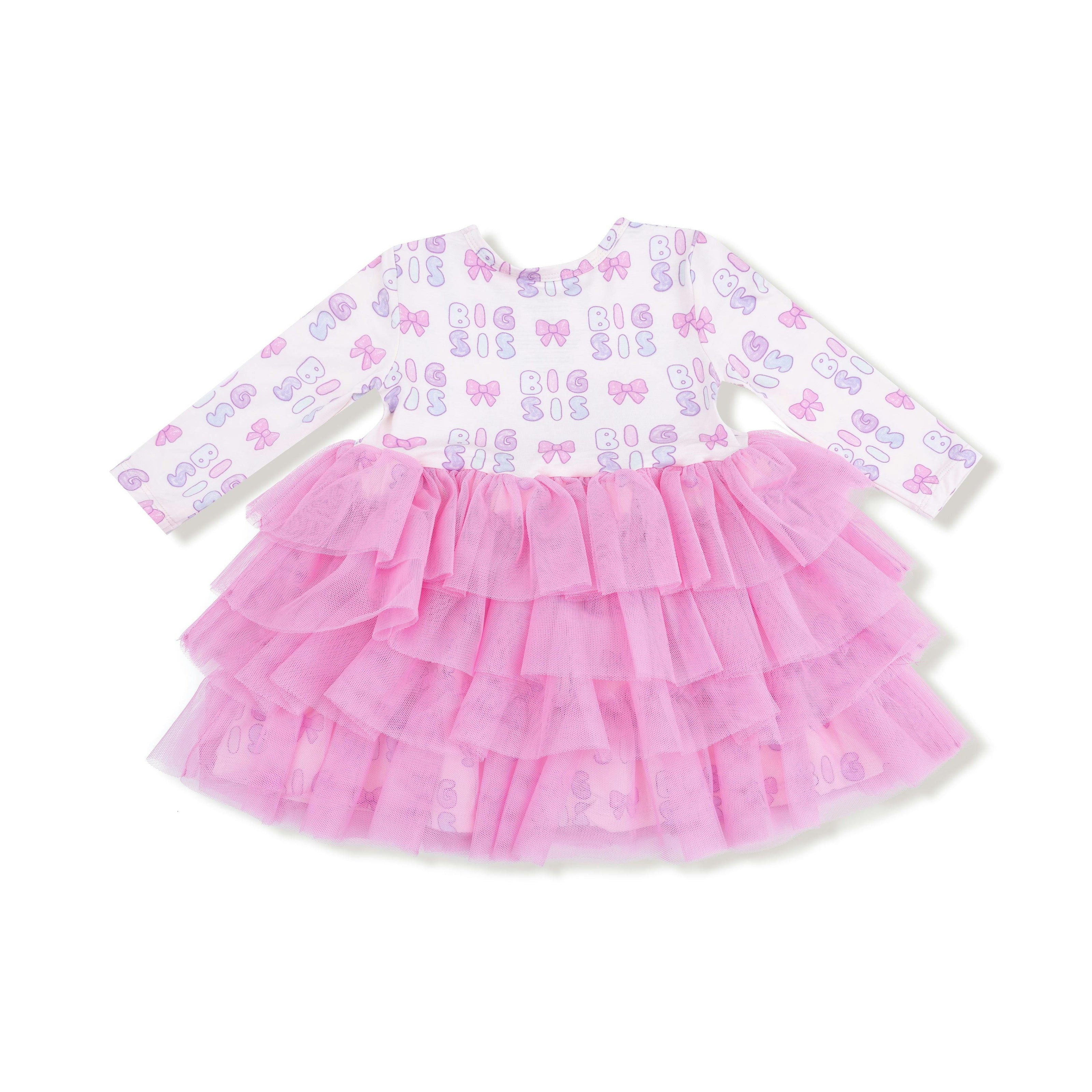 Big Sis - Long Sleeve Layered Tulle Dress