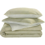 Stripe Reversible Comforter Set, Green