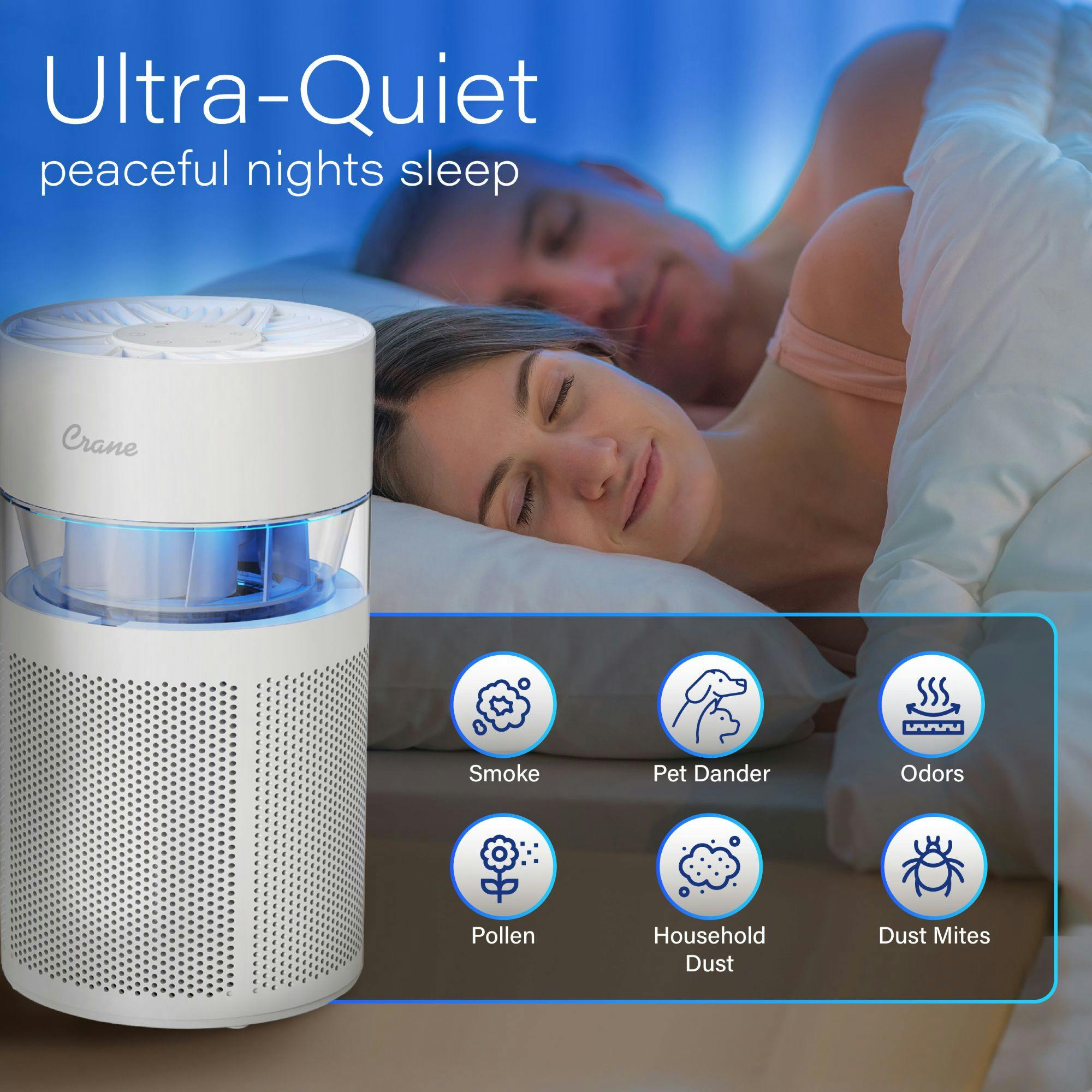 True HEPA Air Purifier For Nursery, Up To 200 Sq. Ft., With Night Light