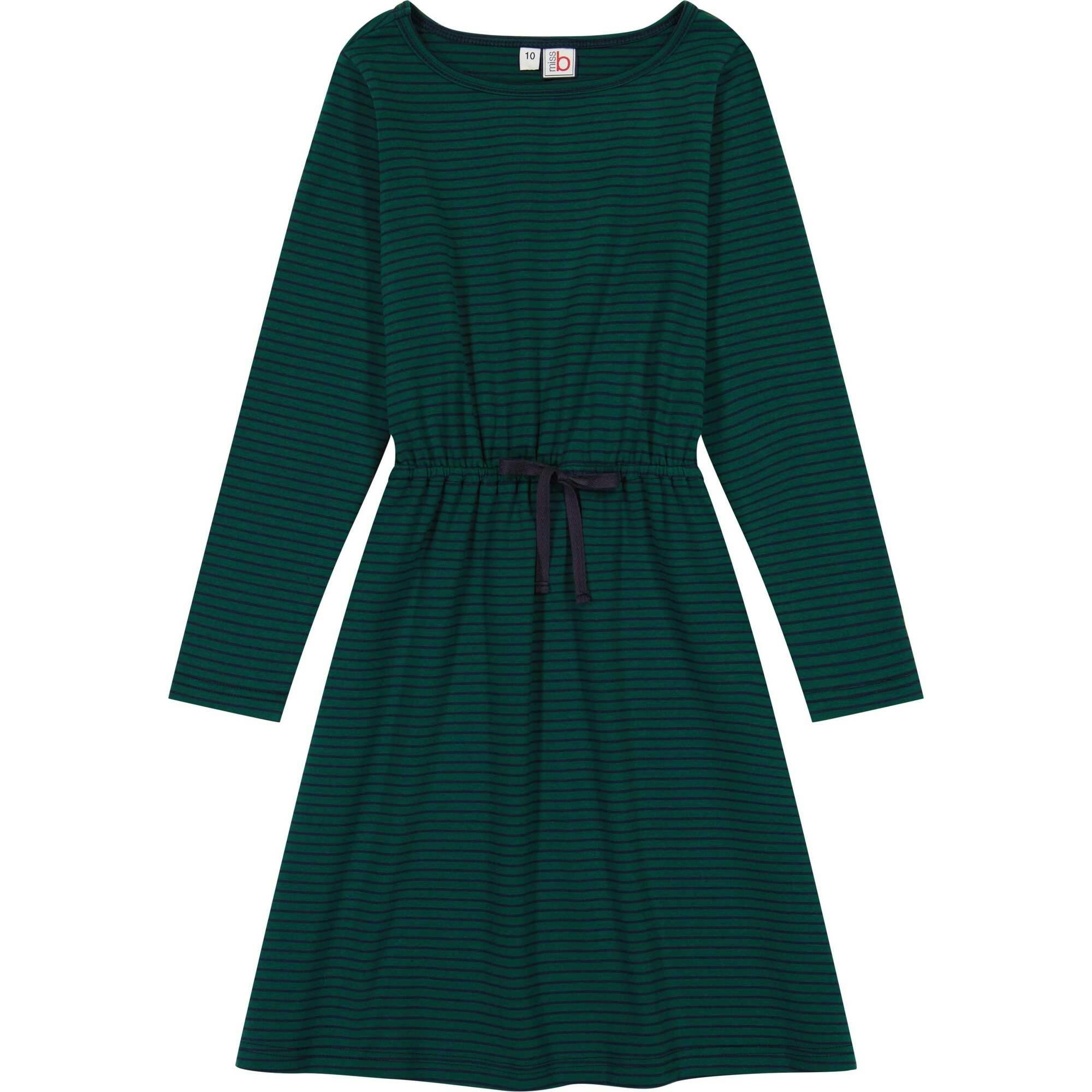 Lila Tween Striped Drawstring Dress, Stripes