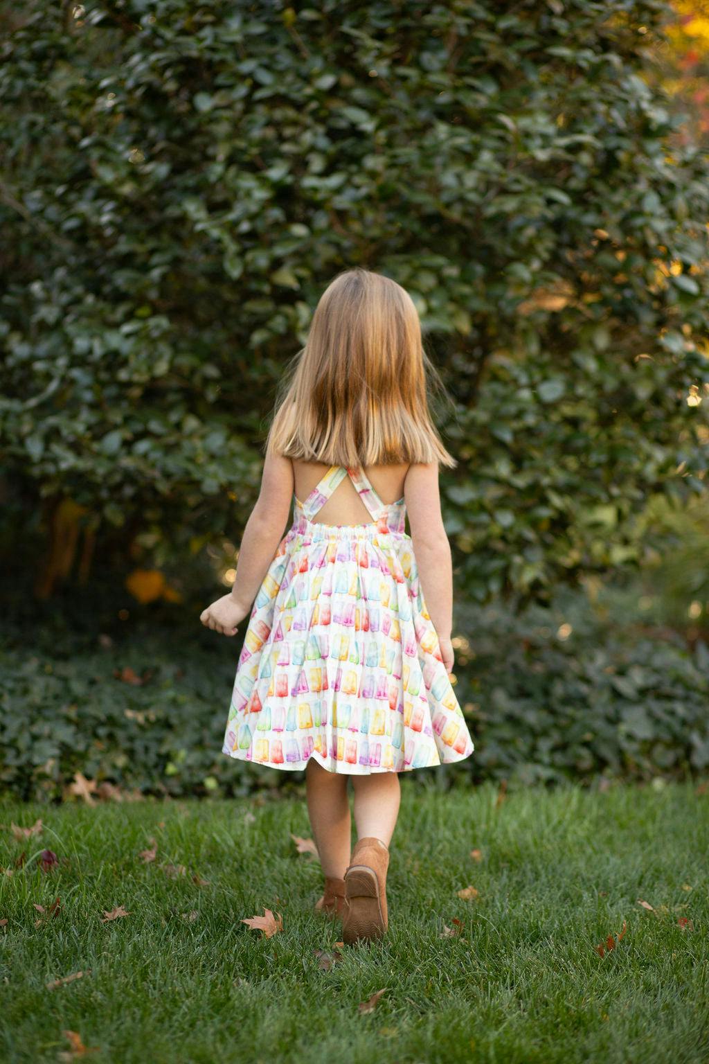Cross Back Dress in Popsicles