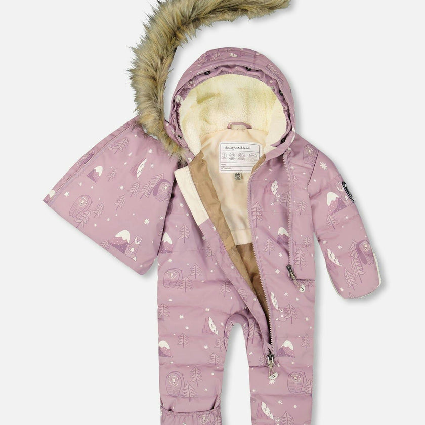 One-Piece Baby Snug Snowsuit Designed for Car Seat