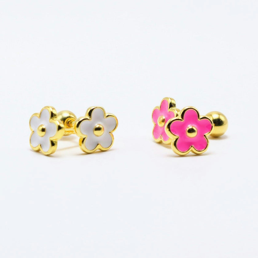 Flower Earrings (14K Gold Plated)