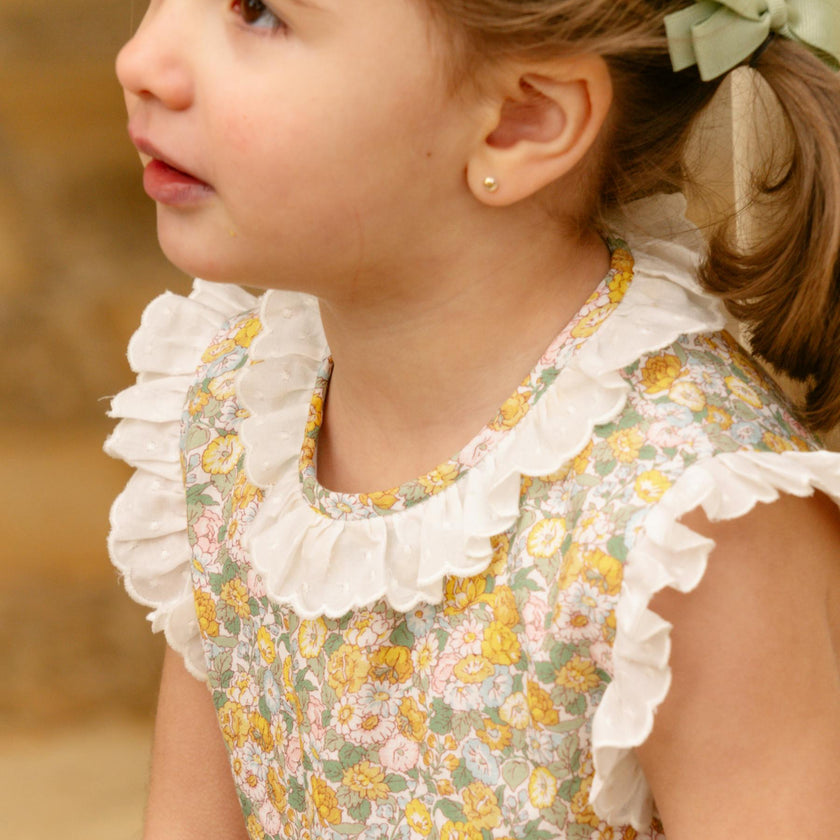 Maria Dress Yellow Green Liberty