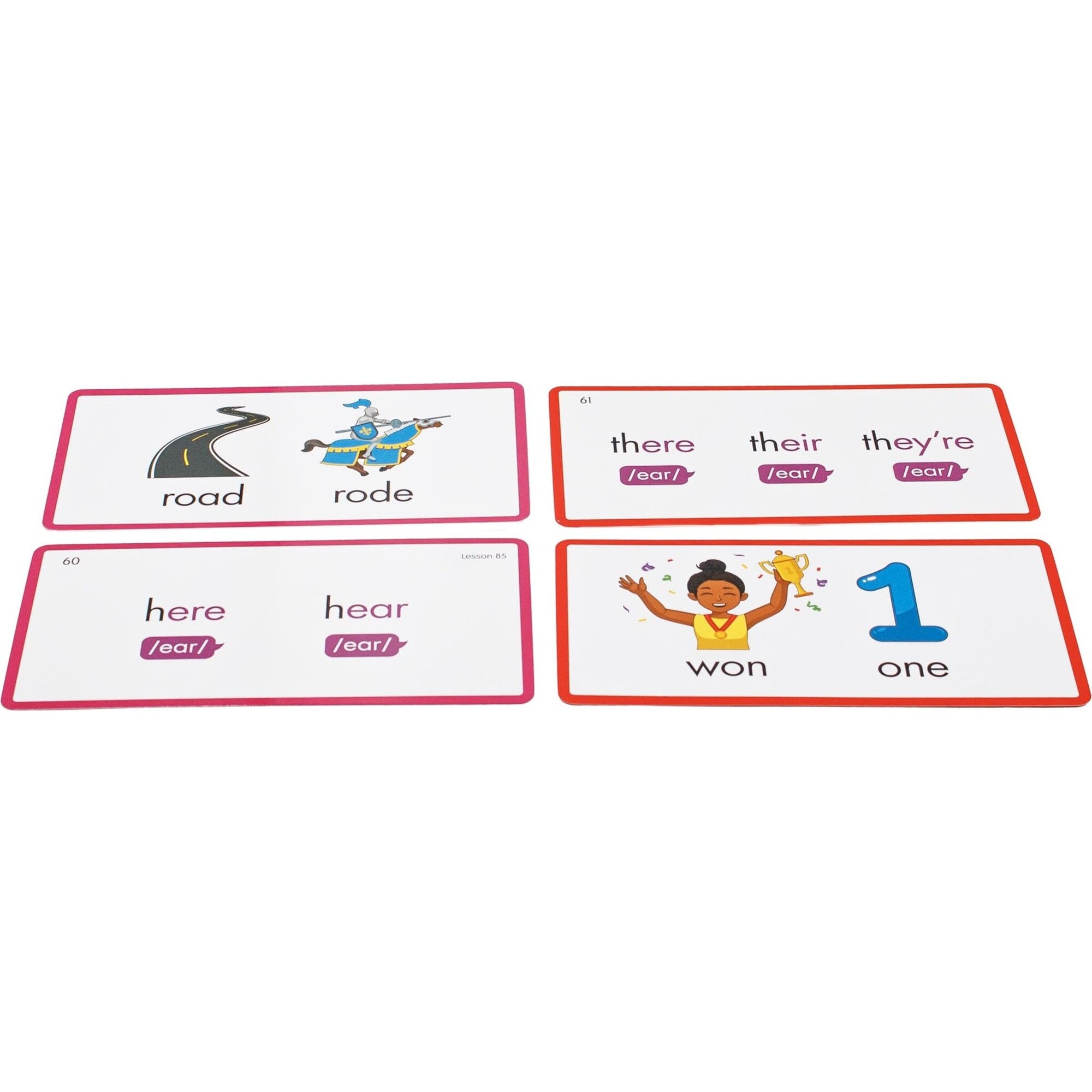 Rainbow Phonics - Homophones - 65 Word Cards