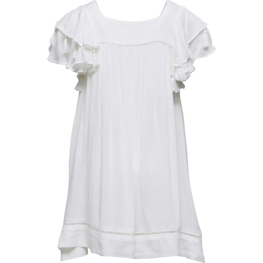 White Tassel Time Beach Dress