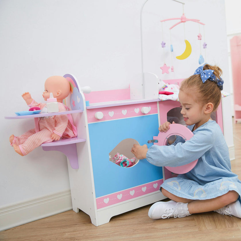 Olivia's Little World Wooden Baby Doll 6-in-1 Changing Station
