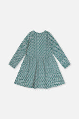 Organic Cotton Dress With Pockets Green Floral Print