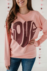 Women's Pullover Love in Rose Brown