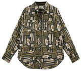 Kyoto Shirt in Olive Labyrinth