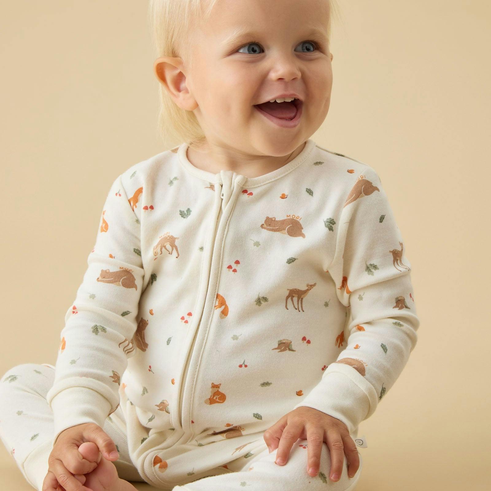 Forest Friends Clever Zip Baby Pajamas