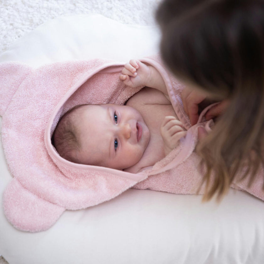 Hooded Towel + Wash Mitt Set Blush