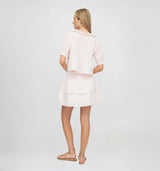 The Meena Skirt - Powder Pink Swiss Dot
