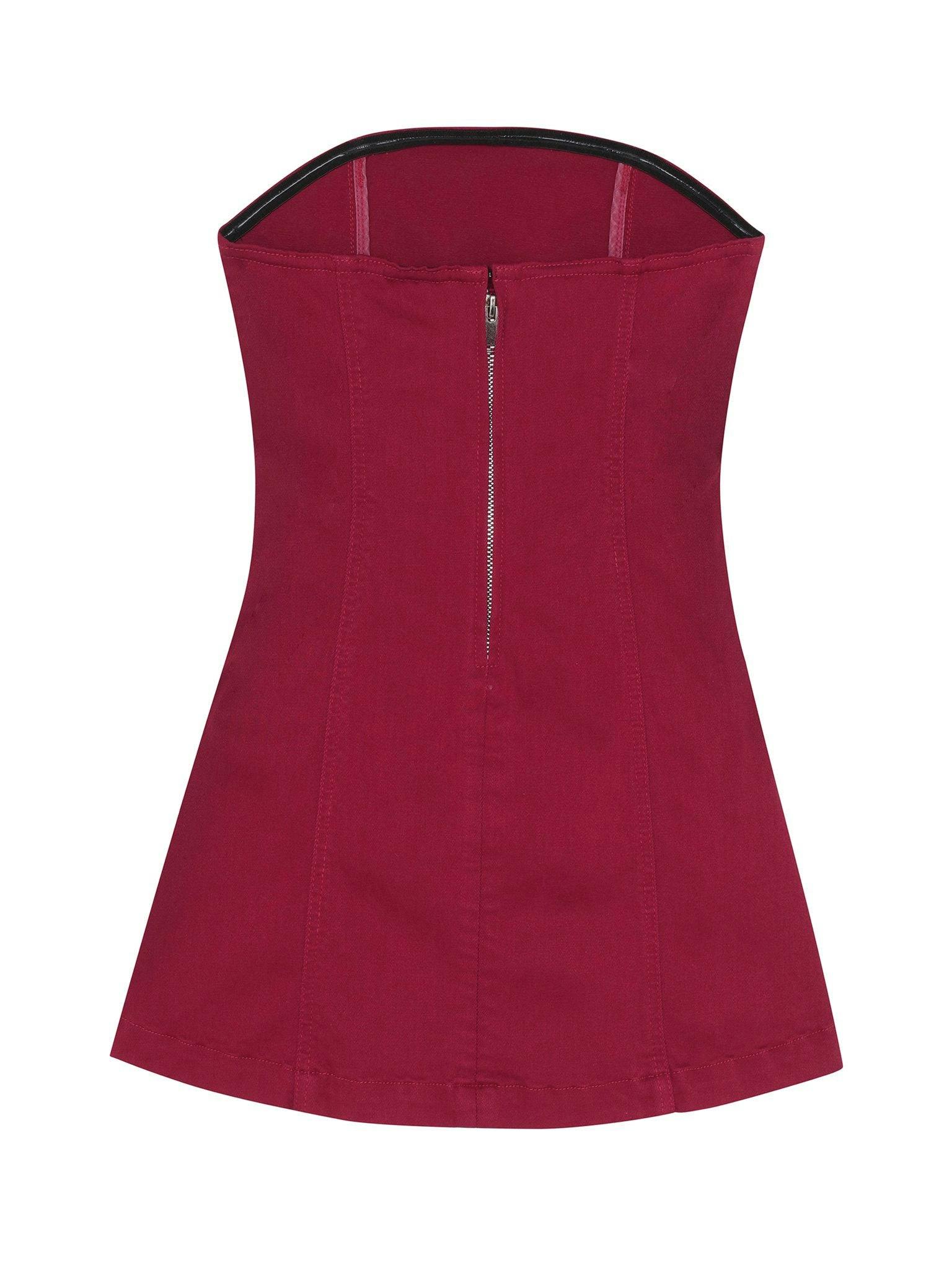 Bety Strapless Denim Dress | Rouge