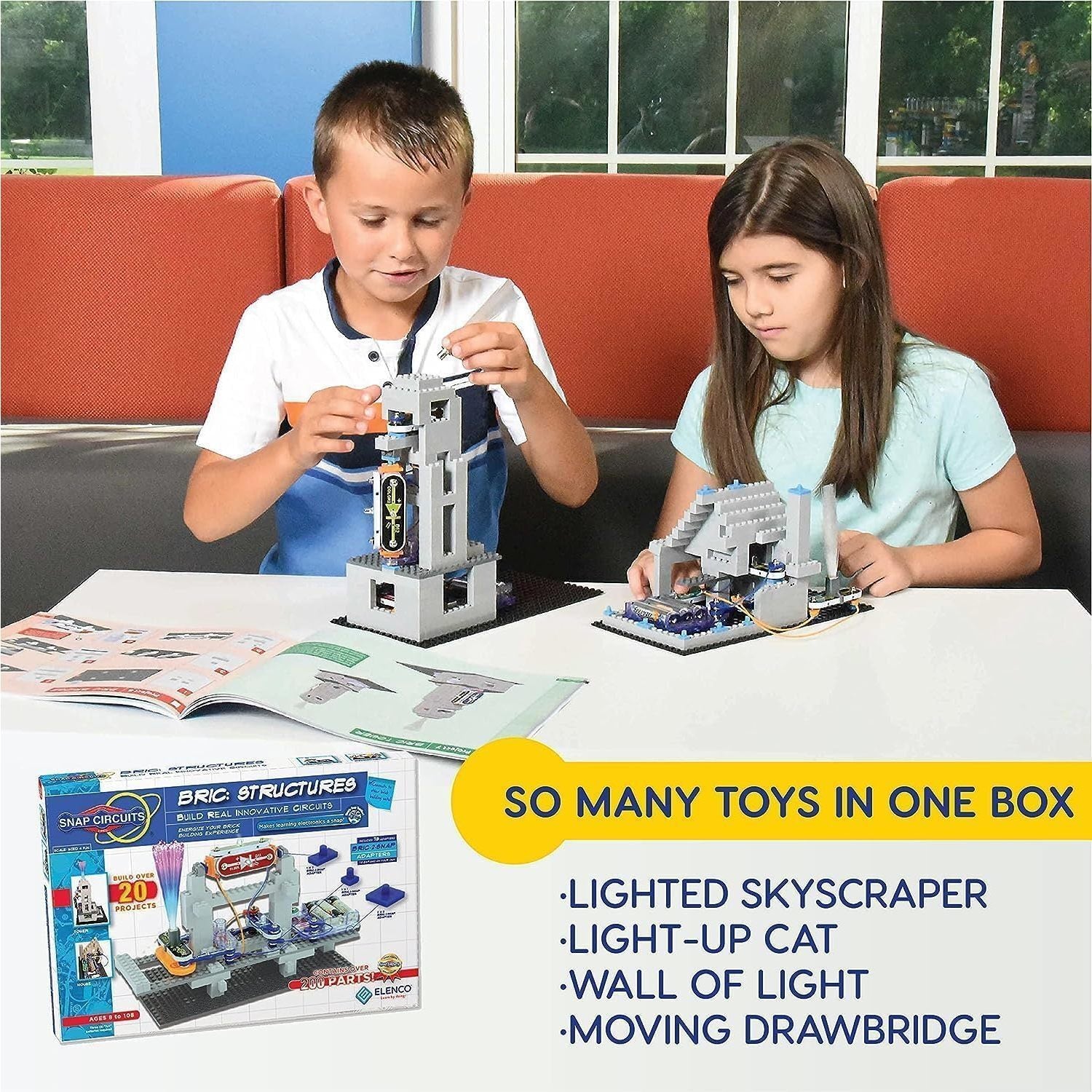 Snap Circuits BRIC: Structures STEM Electronics Activity Set w/ 20 Projects