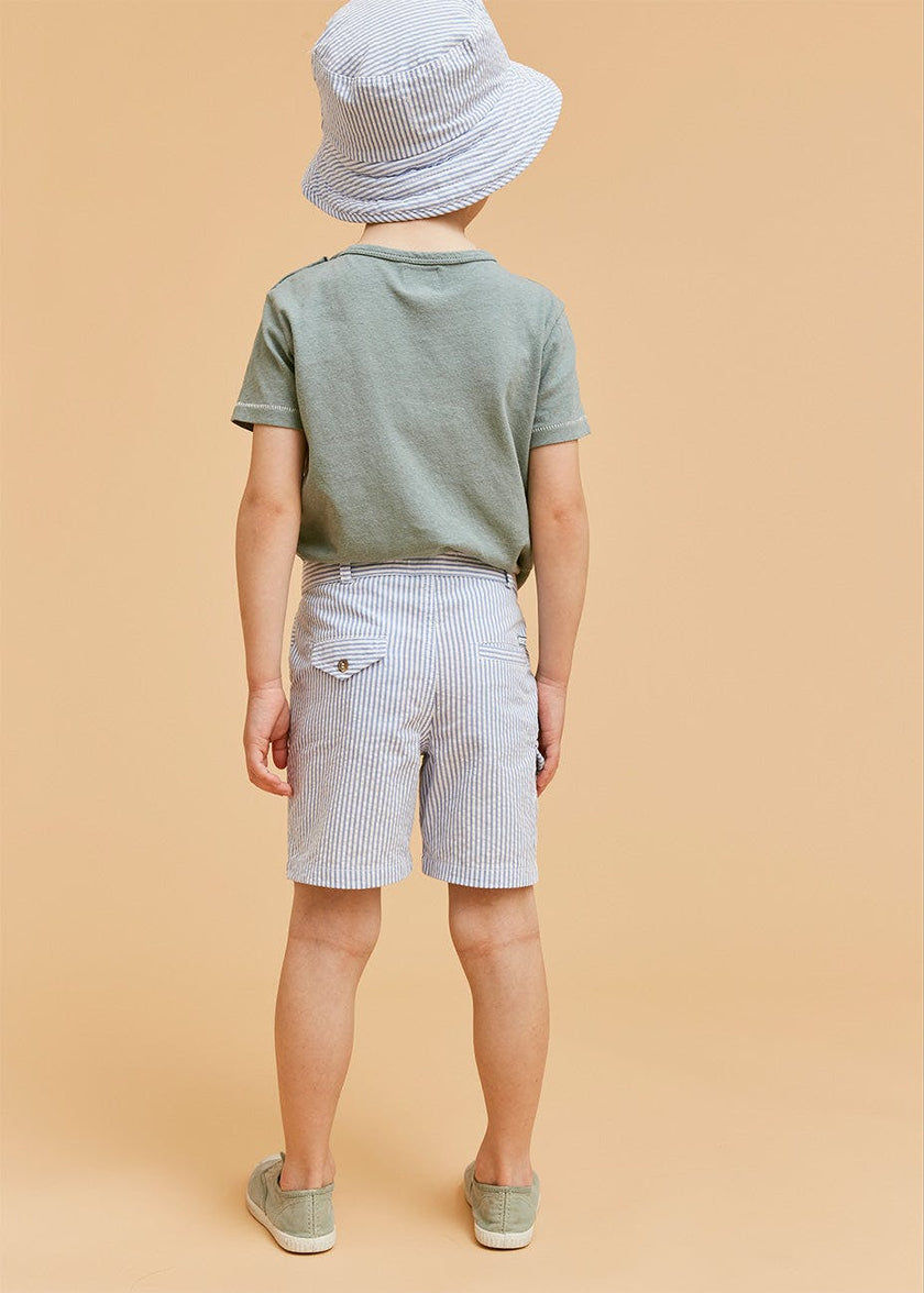 Blue Seersucker Bucket Hat