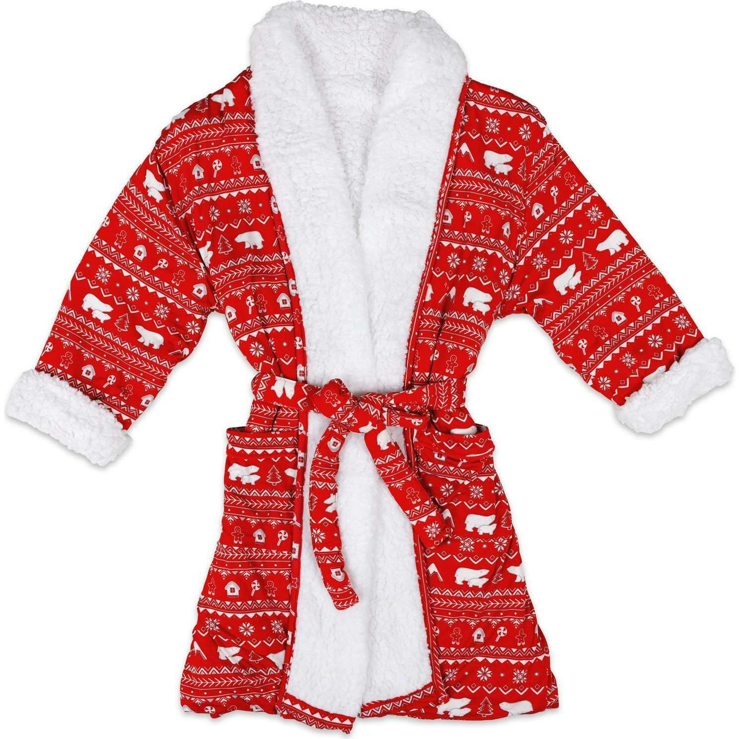 Polar Isle Red Bamboo Adult Robe