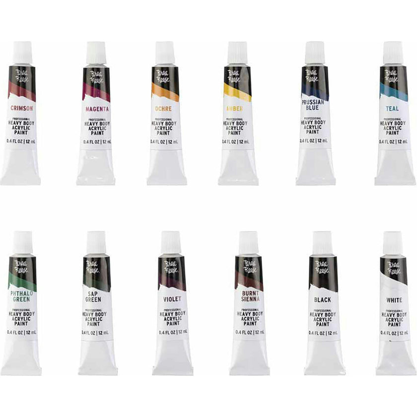 Professional Heavy Body Acrylics: Jewel Tone Colors - 12ct