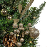 22-Inch Battery-Operated Prelit Decorated Wall Tree with Champagne Bow