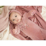 Girl's Embroidered Bib Long Sleeve Footie
