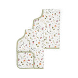 Cotton Muslin Burp Cloth 2 Pack - Garden Bees
