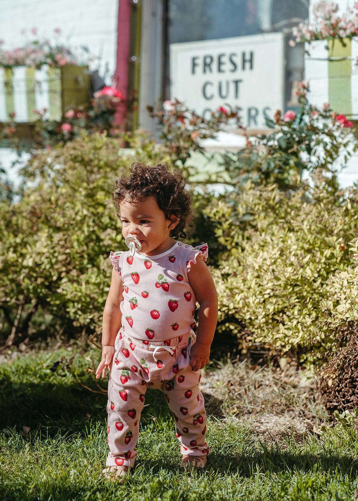 Strawberry Organic Cotton Ruffle One Piece