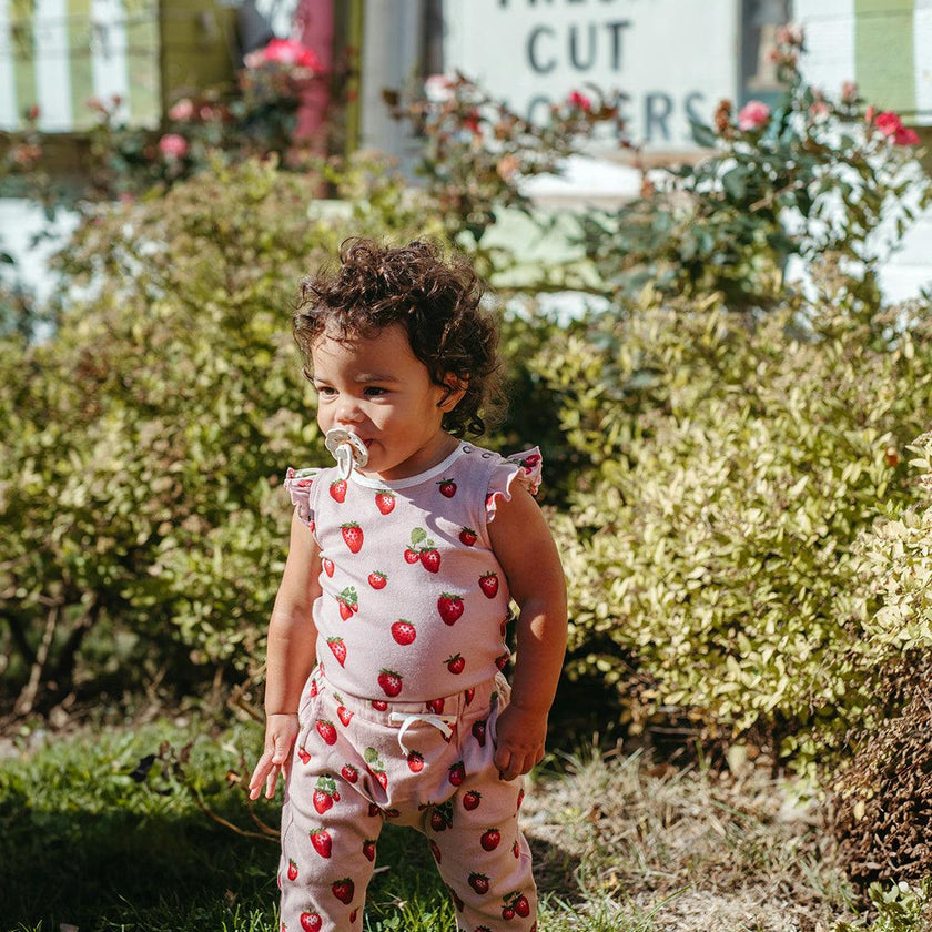Strawberry Organic Cotton Ruffle One Piece