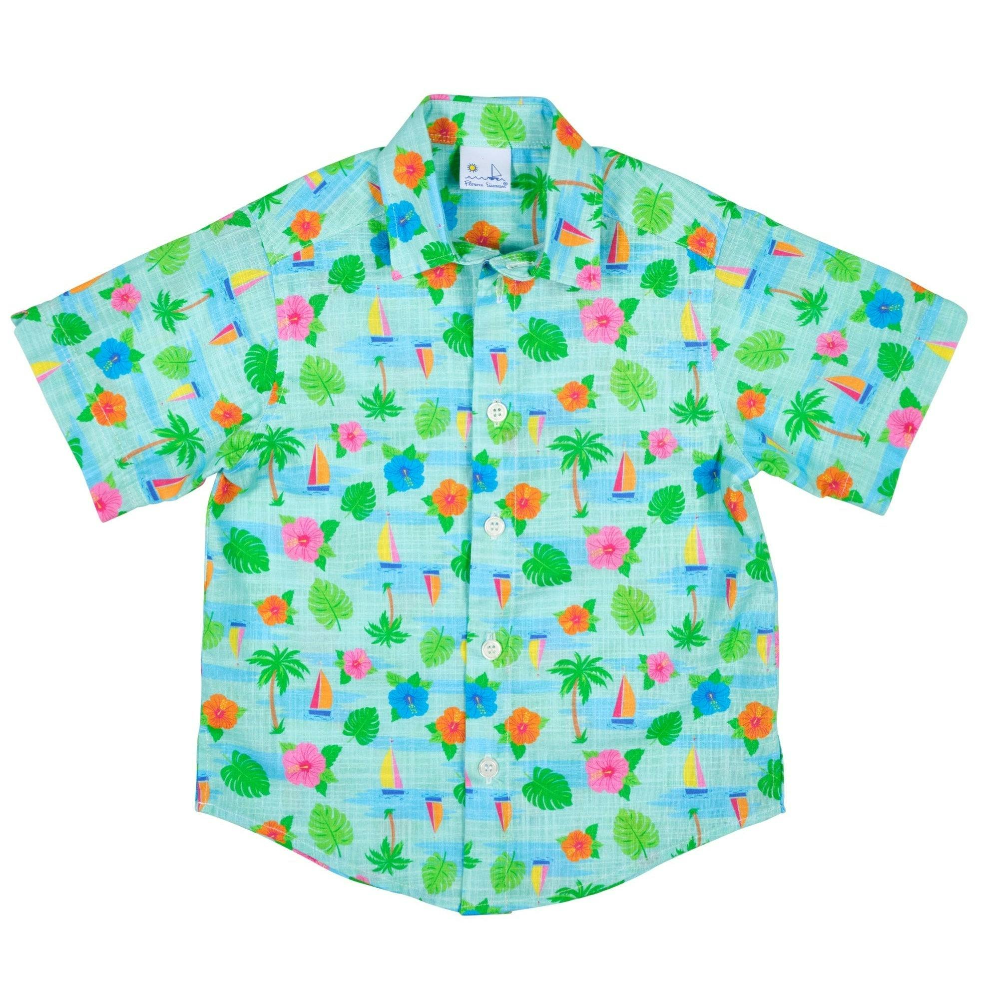 Printed Linen-Look Camp Shirt