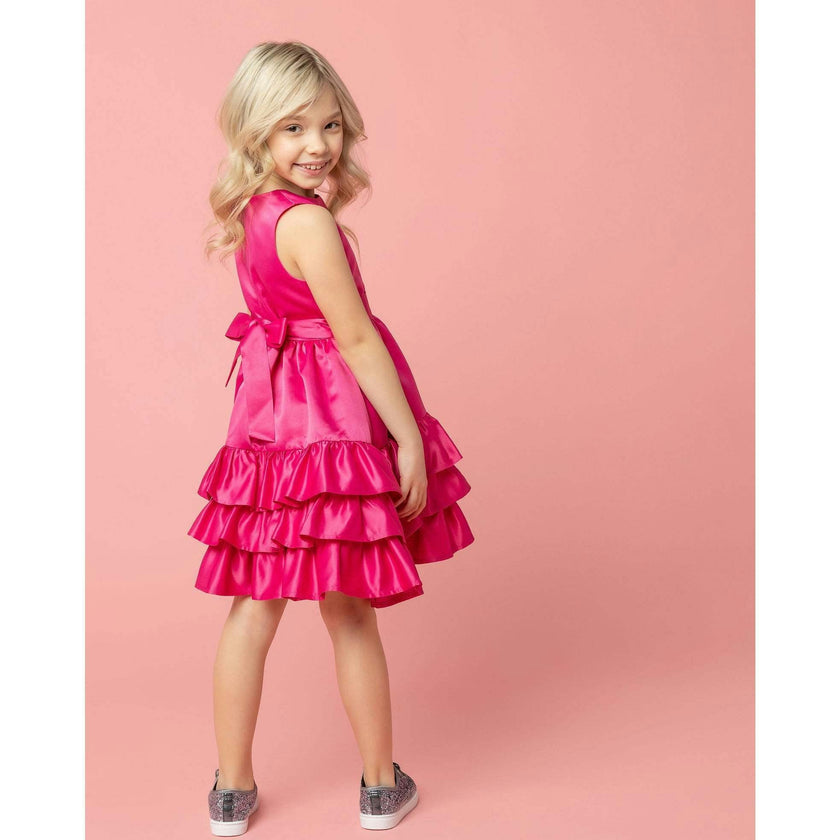 Arabella Frill Satin Party Dress