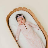 Newborn Wood Button Knotted Gown - Gigi