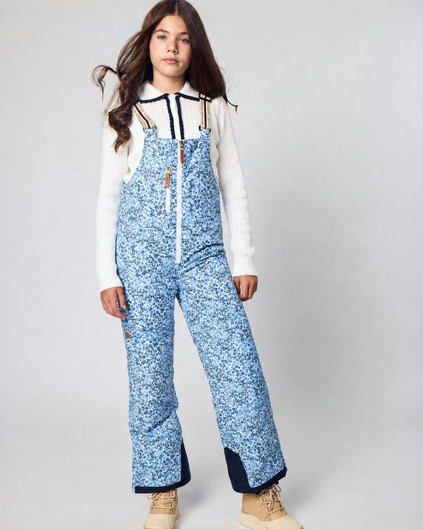 Kids Snow Pant in Blue Ditsy Floral