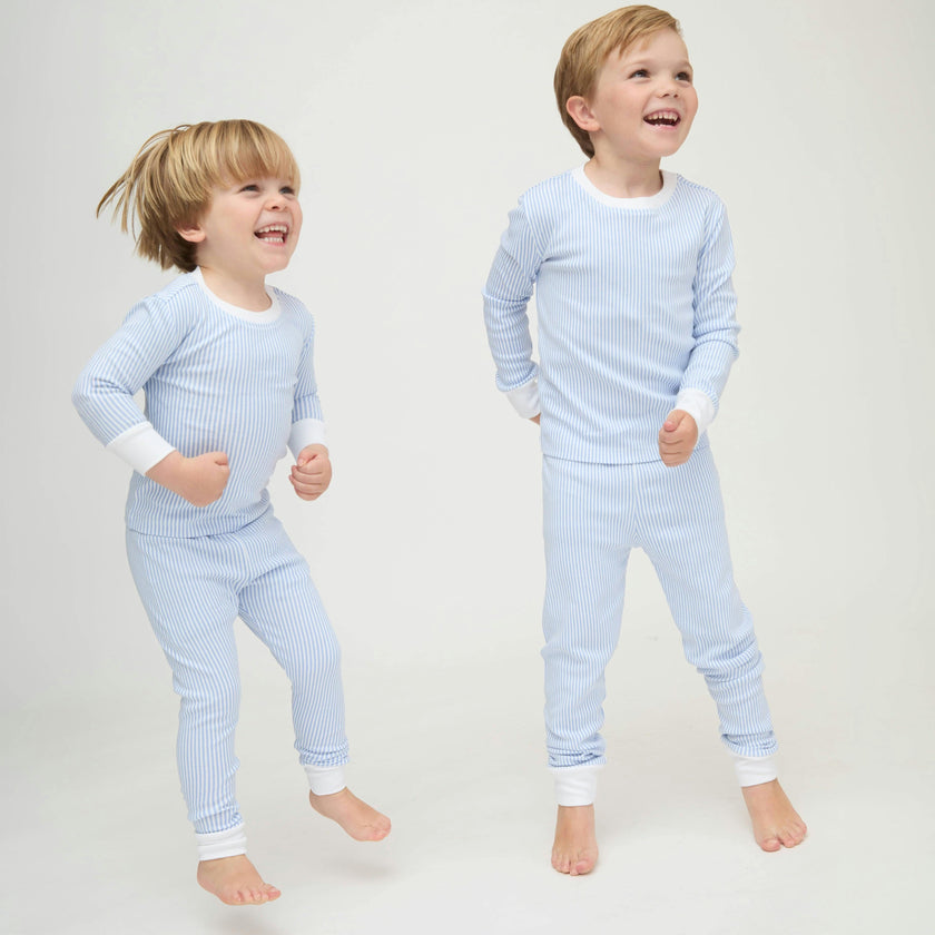 The Tiny Sully PJ Set - Blue/White Stripe