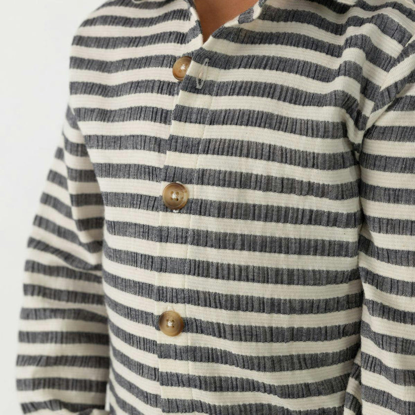 Leom Shirt | Blue Marine - White Striped