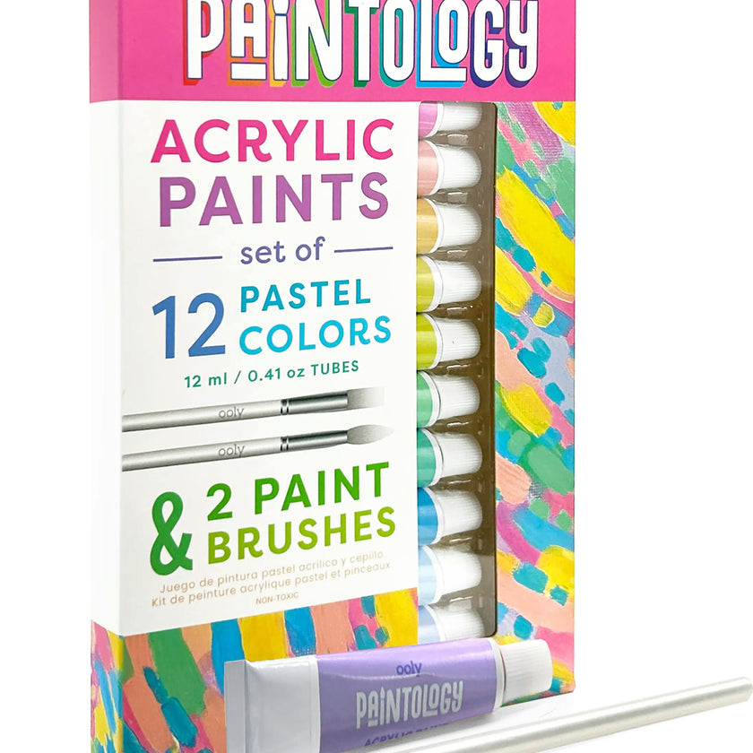 Paintology Acrylic Paints Set - Pastel Colors - Set of 12