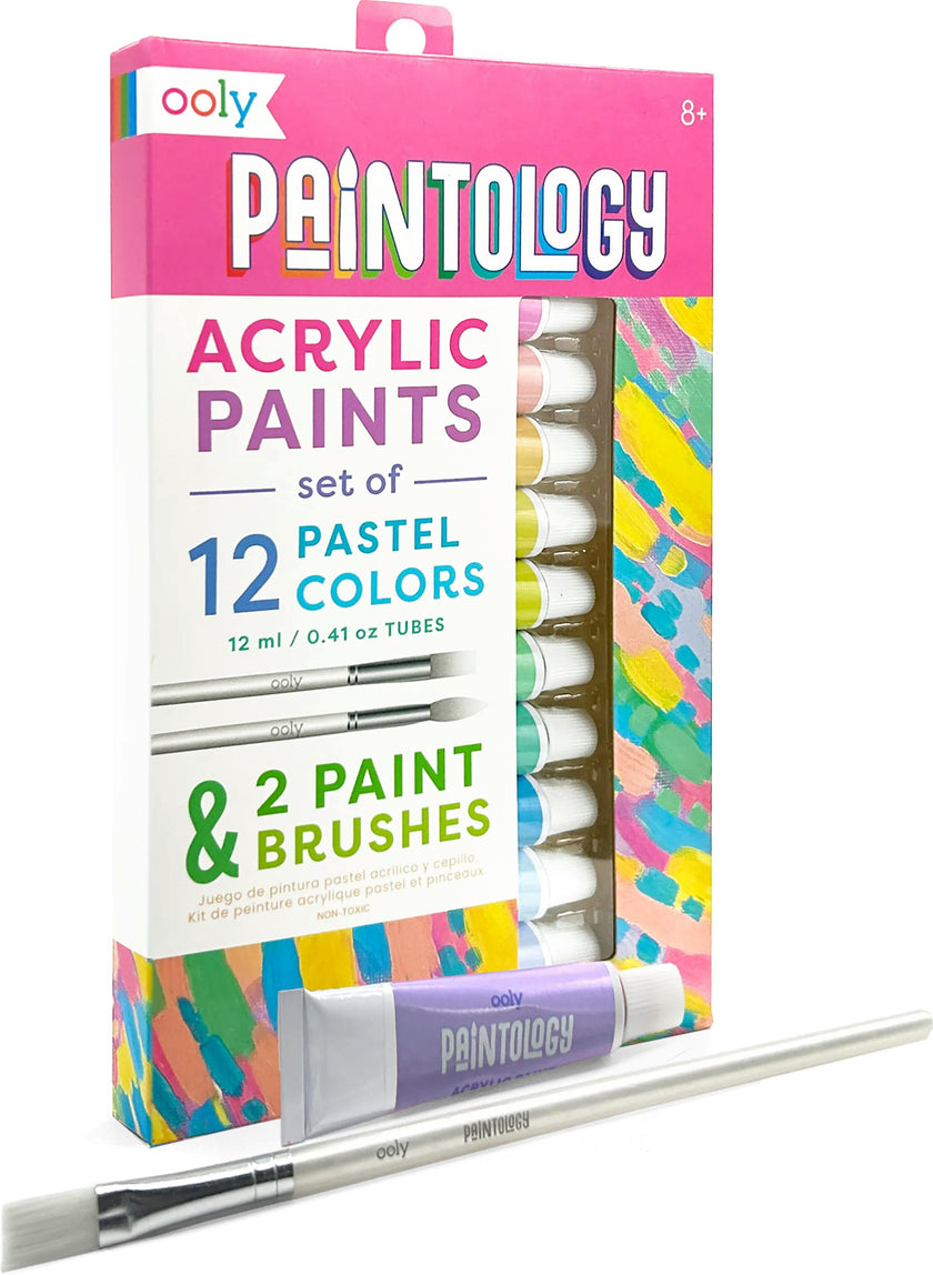Paintology Acrylic Paints Set - Pastel Colors - Set of 12