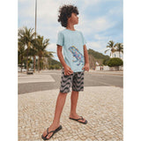 Graffiti Iguana Double Sided Graphic Tee, Blue
