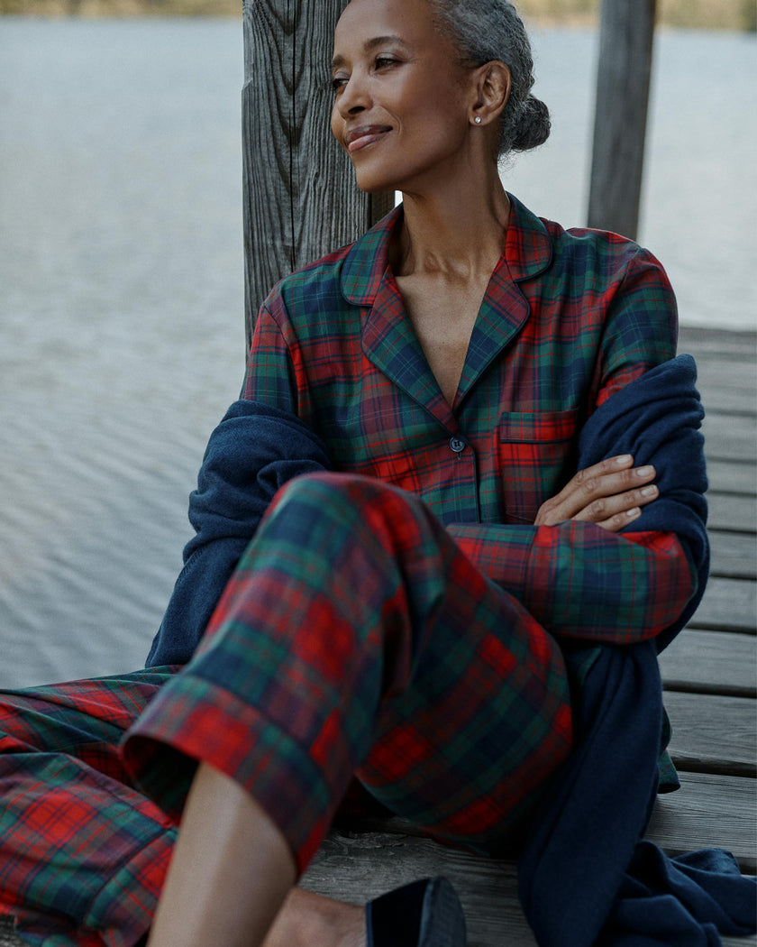 Women's Brushed Twill Pajama Set in St. James Tartan