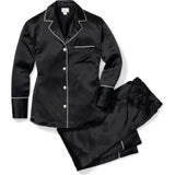 Women's Silk Pajama Set in Black