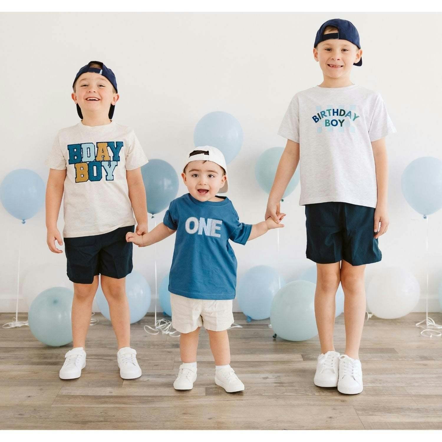 Birthday Boy Checker Short Sleeve T-Shirt - Ash