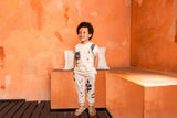 Kids Print Terry Short Ribbed Sleeve Zip-Up Flightsuit