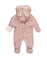 Baby One Piece Snowsuit For Car Seats Rose Leopard Print