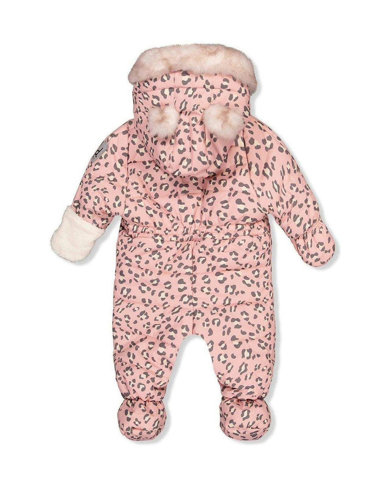 Baby One Piece Snowsuit For Car Seats Rose Leopard Print
