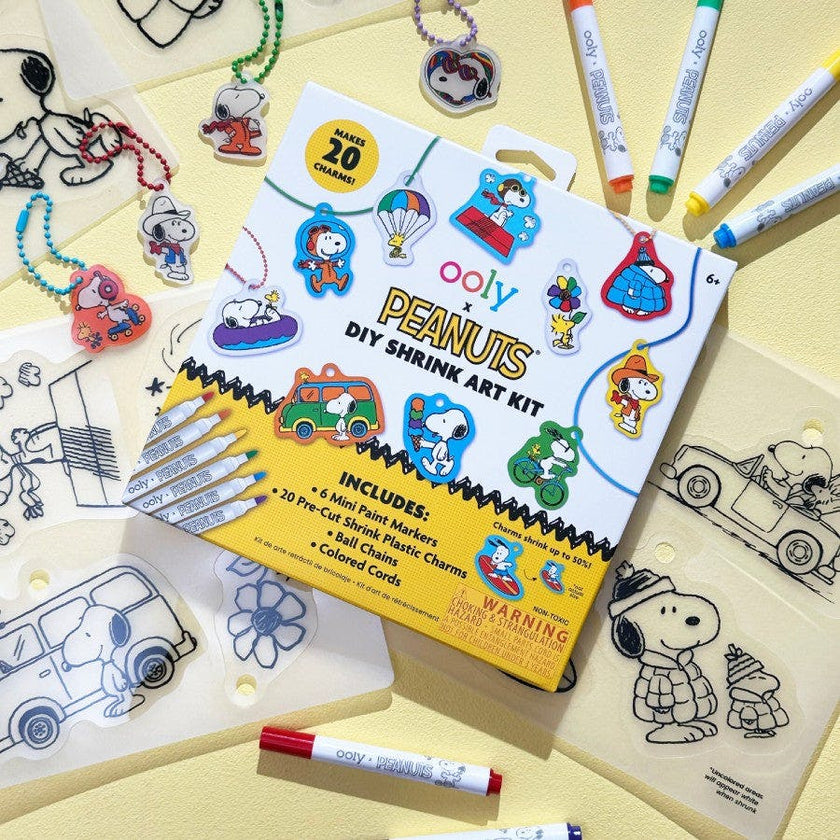 OOLY x Peanuts DIY Shrink Art Kit - 20 Charms 6 Markers