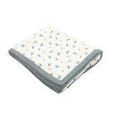 Organic Cotton Muslin Quilted Throw - Little Dino