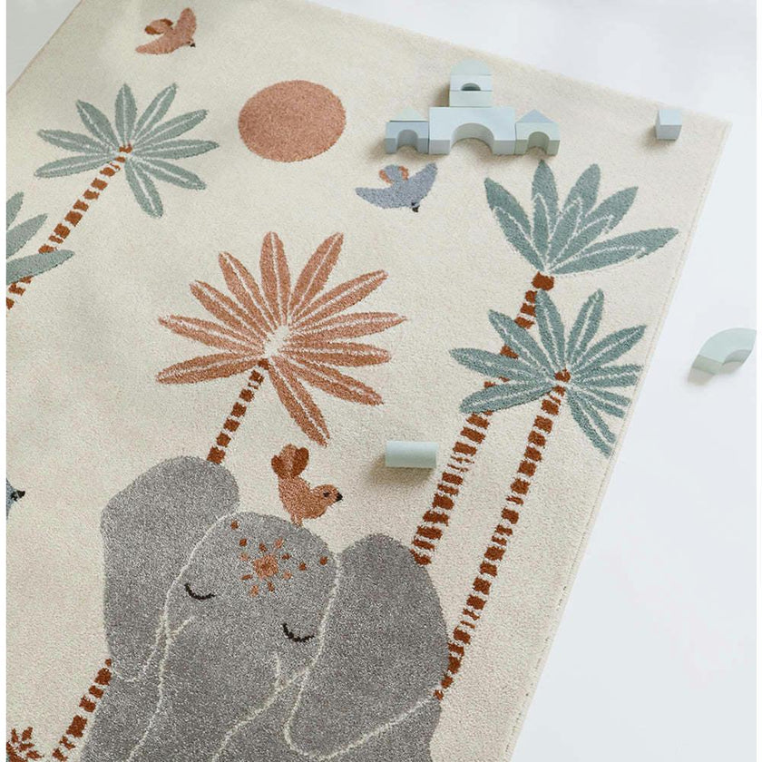 Malena Velvet Graphic Print Rectangular Rug