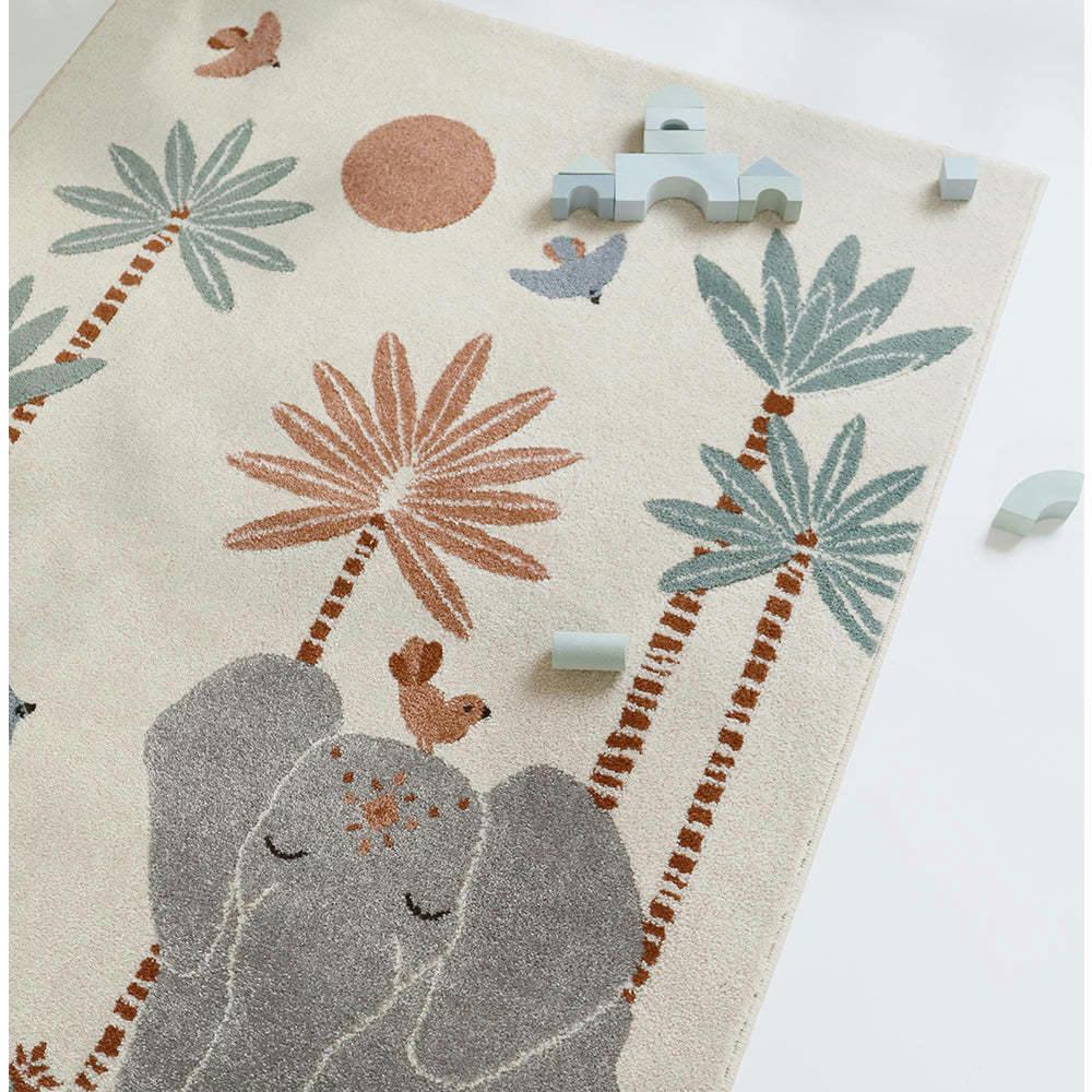 Malena Velvet Graphic Print Rectangular Rug