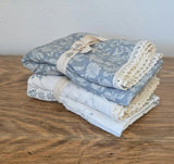 Delft Tile QUILTED 6 Layer Gauze Blanket
