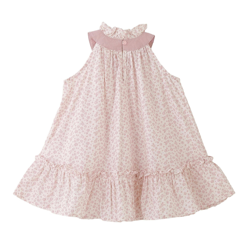 Pink Floral Ruffle Dress