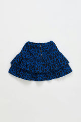 ANIMAL PRINT MINISKIRT BLUE
